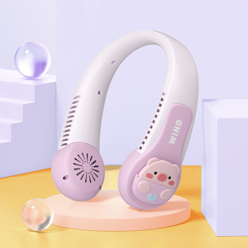 Cute Portable Bladeless Neck Fan for Outdoor Activities