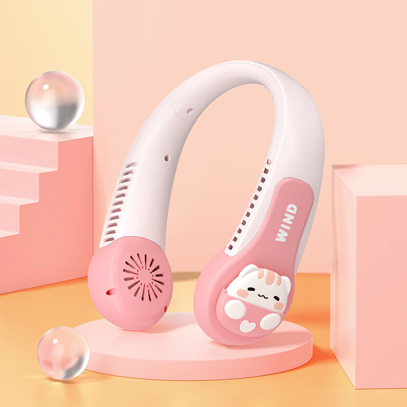 Cute Portable Bladeless Neck Fan for Outdoor Activities
