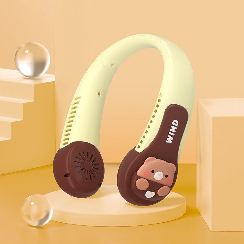 Cute Portable Bladeless Neck Fan for Outdoor Activities