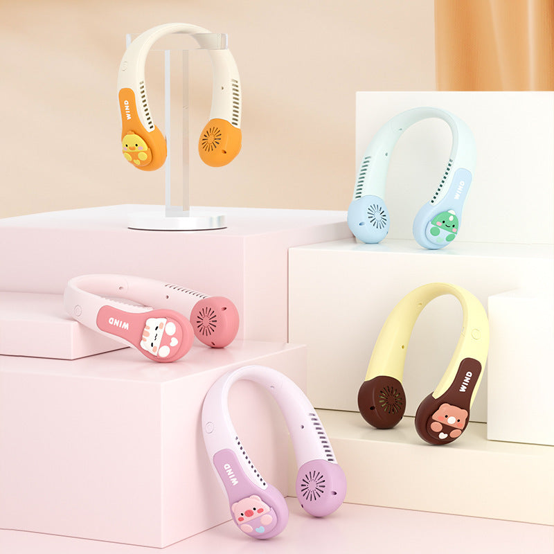 Cute Portable Bladeless Neck Fan for Outdoor Activities